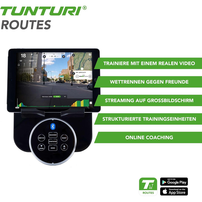 Велотренажер Tunturi FitCycle 50i/70i з LCD-дисплеєм, додатками Zwift і Tunturi Routes, 32 рівня навантаження, сенсором пульсу, для дому, до 150 кг