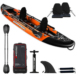 Надувний каяк SKINHAWK Exclusiv Orange 380 см для двох, комплект