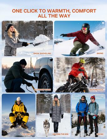 Електричні гріючі рукавички ALLJOY 10000mAh з 3 рівнями нагріву для чоловіків, жінок, мотоциклістів, катання на лижах та роботи на вулиці