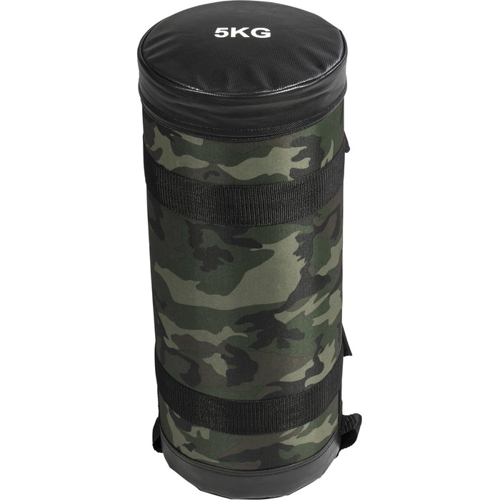 Фітнес Power Bag GORILLA SPORTS 5 кг – наповнений мішок для функціонального тренування, нейлон/штучна шкіра, з 2 ручками та петлею, 55x22 см