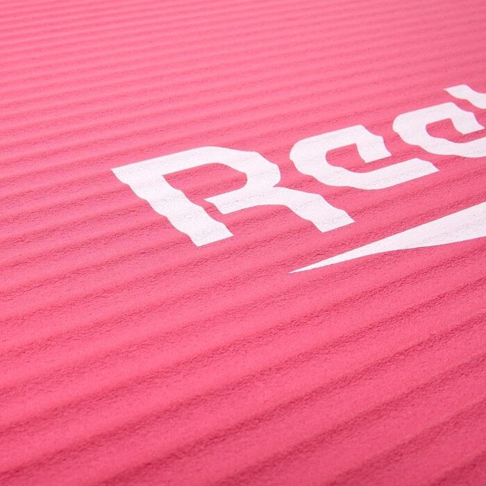 Гімнастичний килимок Reebok з натурального каучуку 15 мм, рожевий, нековзкий, для фітнесу, тренувань вдома