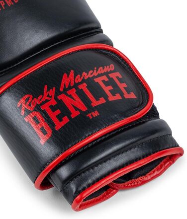 Боксерські рукавички BENLEE TOXEY Spar шкіряні, чорні/червоні, 12 унцій