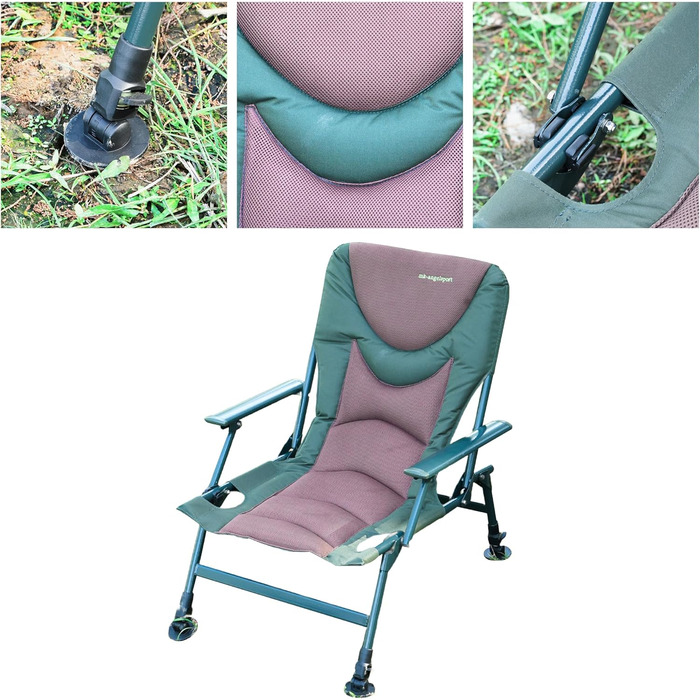 Крісло для риболовлі MK Angelsport 5 Seasons Pro Carpchair – комфортне, розкладне, регульоване по висоті, до 130 кг