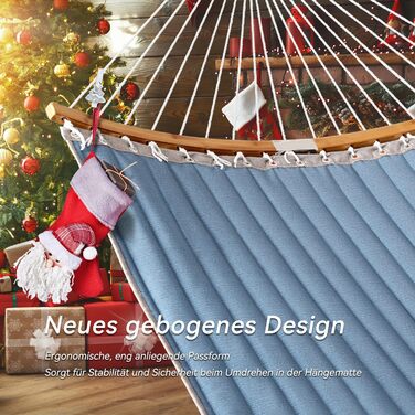 Гамак для двох Bathonly, 3 м, двобокий, джинсовий, до 204 кг