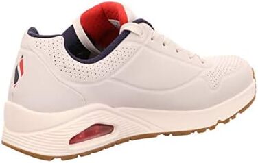 Кросівки Skechers Uno Stand On Air для чоловіків, білі, Durabuck, темно-синій, червона окантовка, 41.5 EU