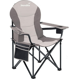 Крісло для кемпінгу Skandika Relax Comfort: зручне, складне, з підстаканником та ізольованим відділенням, до 160 кг, сіре