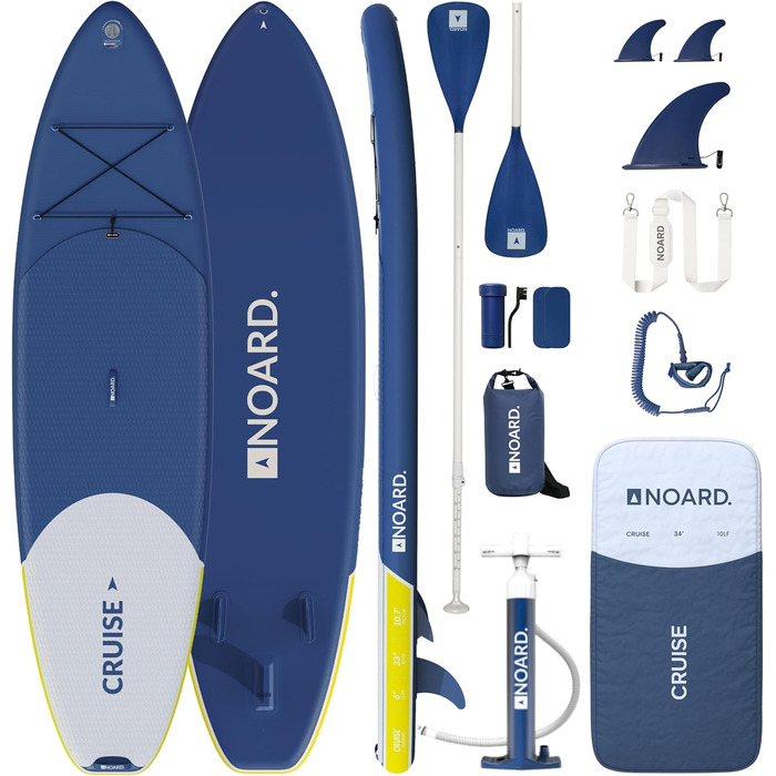 Надувний SUP-борд NOARD I 326x76x15 см | SUP дошка для серфінгу | Підходить для початківців та професіоналів | З аксесуарами (Navy Breeze)