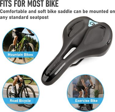 Велосипедне сідло DDK Comfort Plus: комфортне сідло з Memory Foam, що зменшує тиск та амортизує. Підходить для чоловіків та жінок, MTB, шосе, міських та альпійських велосипедів