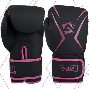 Боксерські рукавиці AQF для боксу, кікбоксингу, ММА – 12 oz рожеві