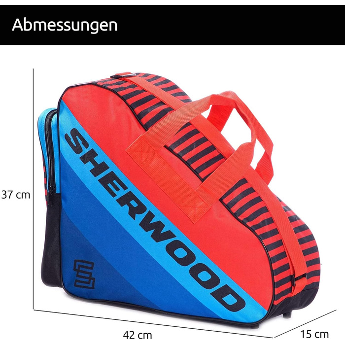 Сумка для ковзанів Sherwood: для ковзанів, роликів та хокею (синьо-червоний)