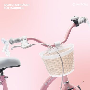 Дитячий велосипед Sun Baby Flower для дівчаток 2-6 років, знімна батьківська ручка, різний розмір коліс