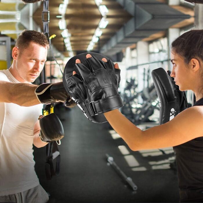 Набір рукавичок для спарингу Groofoo PU з подвійним шаром, чорні. Підходять для боксу, кікбоксингу, MMA, муай-тай, карате, таеквондо. Для дітей та дорослих.