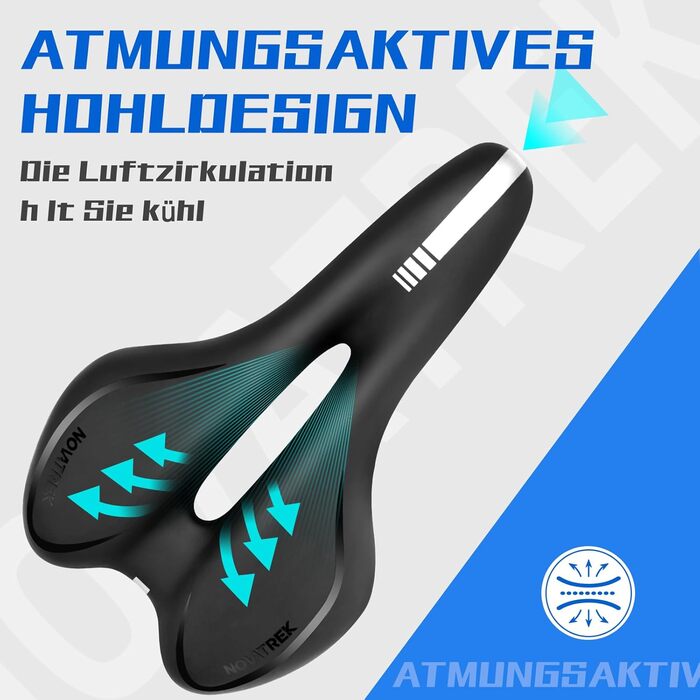 Зручний велосипедний сідло з гелевою подушкою: ергономічний, водонепроникний, амортизуючий, дихаючий для чоловіків та жінок. Підходить для MTB, шосе, city, електровелосипедів