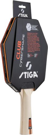 Стіга Клуб Сайбершейп - пінг-понгова ракетка для початківців, 5-шарове дерево, накладка Star Club, велика зона удару, найкраще технічне навчання з самого початку