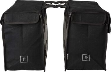 Велосипедна сумка FastRider Canvas 37, 65 л, подвійна, водовідштовхувальна, для багажника, з відбивачами, чорна