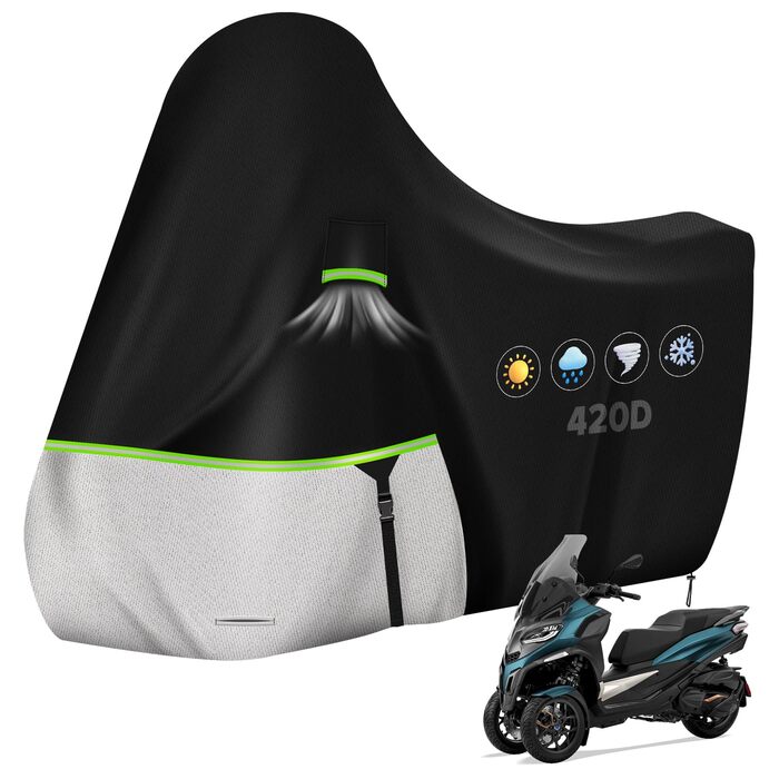 Водонепроникний захисний чохол для моторолика Piaggio Vespa GTS GTV GT 60/300/250/125 (без кофра), матеріал 420D Oxford, зимовий