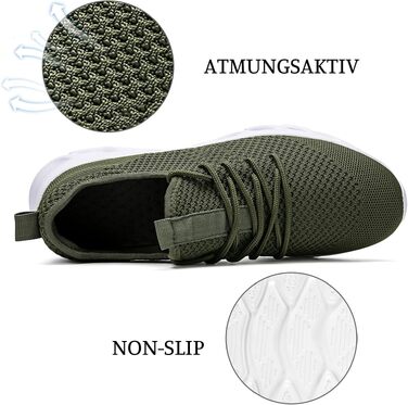 Чоловічі кросівки для бігу та фітнесу Walkingschuhe (Зелені, 47 EU) - Легкі дихаючі спортивні кросівки для вулиці, залу, тенісу, джоггінгу