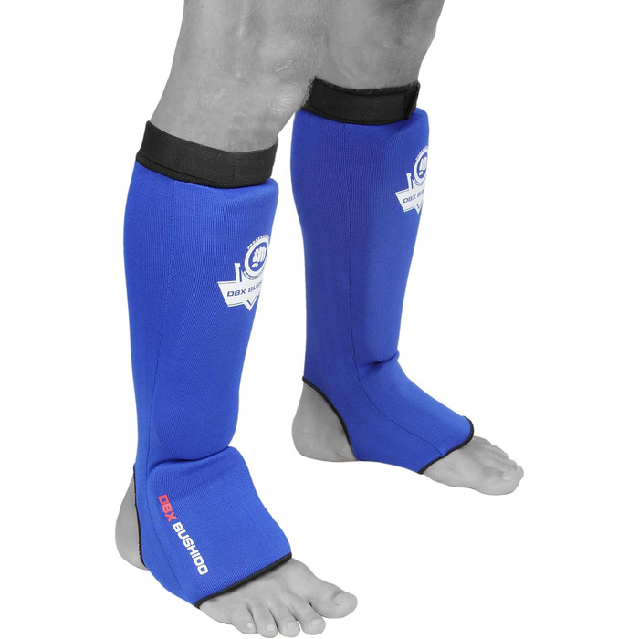 Захист для гомілки DBX Bushido Sport Flexibler L синій – для тайського боксу, ММА, кікбоксингу, анатомічна посадка