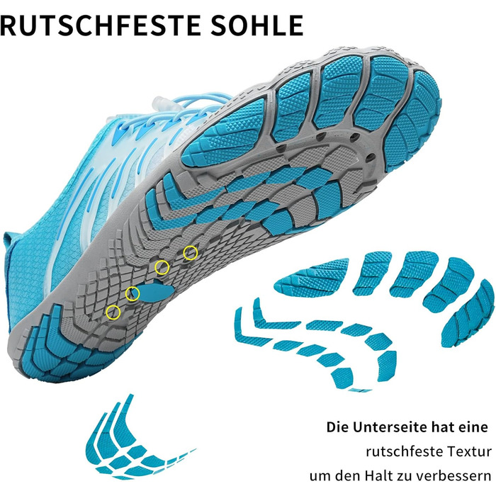 WateLves Барфути жіночі та чоловічі водяні та пляжні шльопанці, кросівки для трейлраннінгу та фітнесу, швидко сохнуть, з антиковзкою підошвою та широкою передньою частиною, білий, помаранчевий (градієнт білий-блакитний), 37 EU