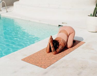 Килимок для йоги Yoga Design Lab з корка, екологічний, для хот-йоги, бікраму, аштанга, інтенсивних тренувань, преміум-якість, з ременем