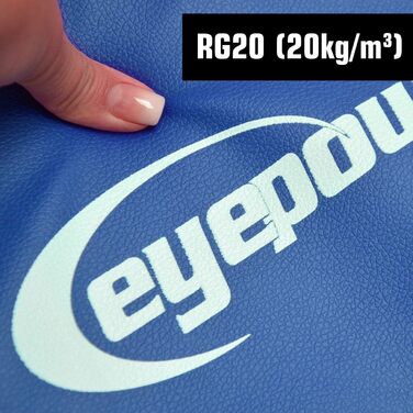 Складаний гімнастичний мат для дому eyepower 300x100 см, товщина 5 см, дитячий спортивний мат, м'який складаний мат для фітнесу, йоги, синьо-чорний