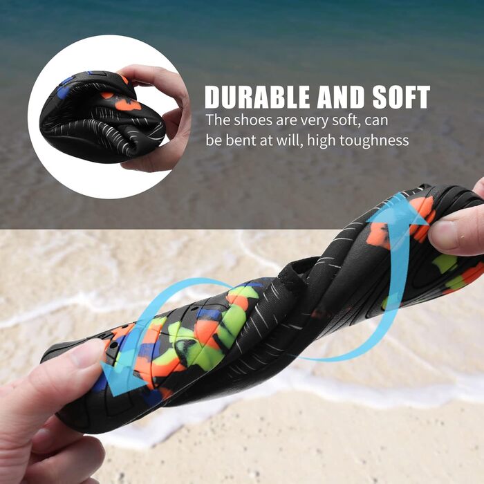 Чоботи для плавання та водних видів спорту для жінок та чоловіків. Нековзкі, швидковисихаючі, розмір 36-45 (39 EU, A Чорний)