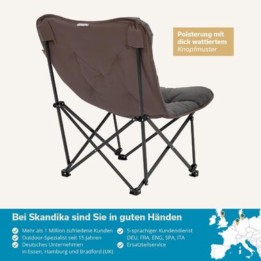 Крісло-трансформер Skandika Moonchair XL/Mala: зручне складне крісло для дому, саду, балкону та відпочинку на природі (сірий)