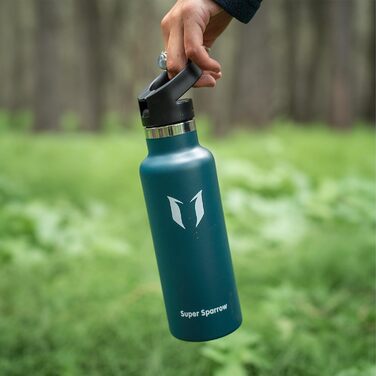Термобутилка Super Sparrow з нержавіючої сталі, 350-1000 мл, герметична, BPA-free, для газованої води, спорту, школи, з 2 кришками