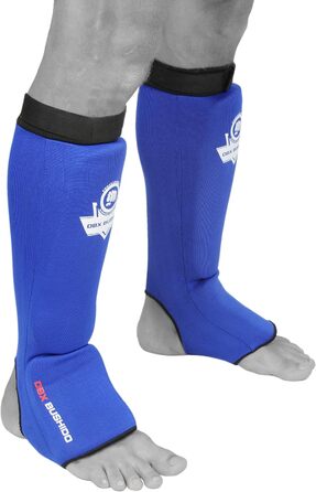 Захист для гомілки DBX Bushido Sport Flexibler L синій – для тайського боксу, ММА, кікбоксингу, анатомічна посадка