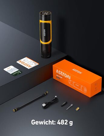 AstroAI Електрична насосна станція 150PSI, портативний компресор з акумулятором та LED для авто, велосипеда, мотоцикла, самоката, м'яча, Powerbank
