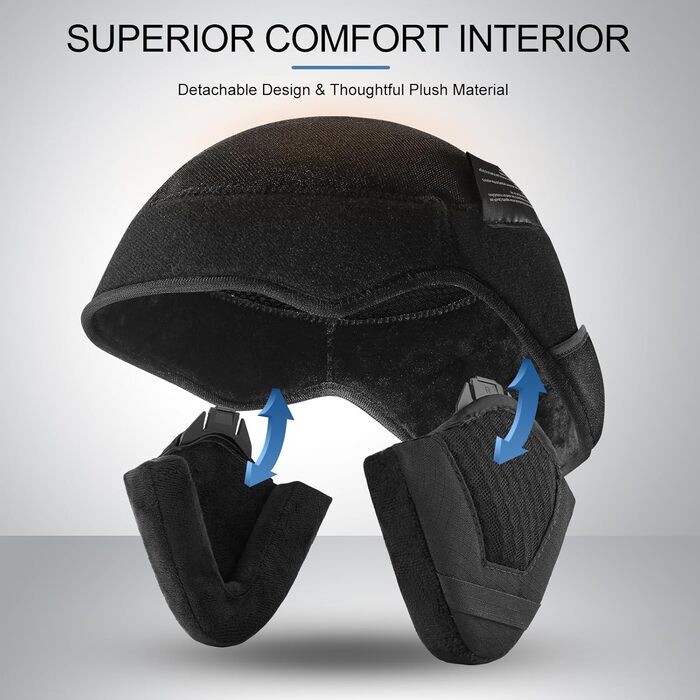 Шолом для лижного спорту та сноуборду Odoland з маскою, регульований, для чоловіків, жінок та підлітків, розмір L (60-61 см), колір: чорний