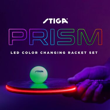 Ракетка для настільного тенісу STIGA Prism LED з 5 кольорами підсвітки та 3 світними м'ячами