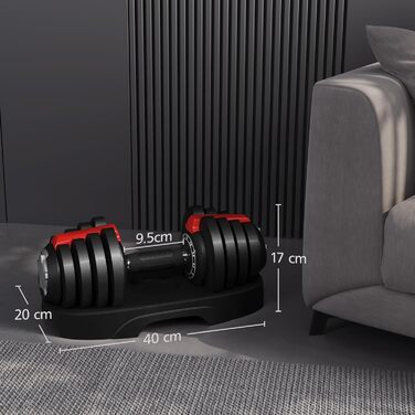 Набір гантелей Yaheetech, регульований, 12.5/18/24/40 кг, з блокуванням, для дому, фітнесу та бодібілдингу