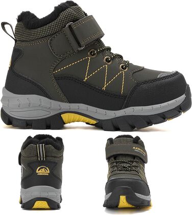 Зимові черевики для дітей TARELO, непромокаючі зимові чоботи, черевики для хлопчиків та дівчаток, утеплені трекінгові черевики 32-39 (Зелений, 39 EU)