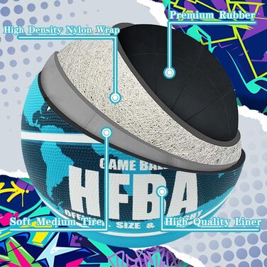 Гумовий баскетбольний м'яч Fantecia, розмір 7, для гри в приміщенні та на вулиці, тренування, чоловічий, жіночий, дорослий, підлітковий, з насосом