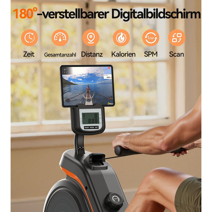 YOSUDA 03-Magnetic Pro Max: Гребний тренажер для дому, ультратихий, 16 рівнів опору, LCD-дисплей, до 160 кг, компактний, проста збірка