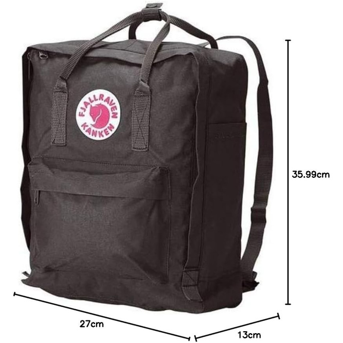 Рюкзак Fjällräven Kånken унісекс 16 л чорний, 38x27x13 см