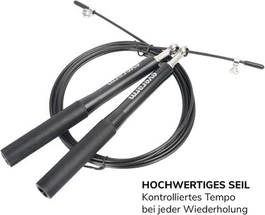 Стрибкун-скакалка Speed Rope для дорослих з кульковими підшипниками, сталевий трос та алюмінієві ручки для кросфіту, фітнесу, MMA та боксу, з сумкою