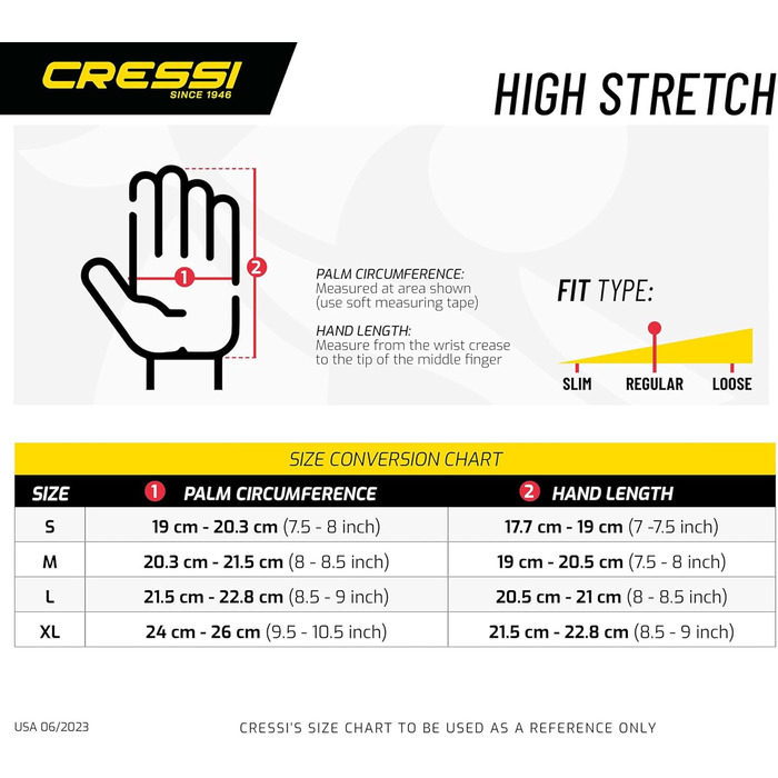 Рукавички Cressi High Stretch 2.5 мм для дайвінгу унісекс, неопрен, L (чорно-червоні)