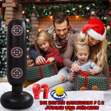 Надувний боксерський мішок для дітей 160 см з рукавичками та насосом для карате, таеквондо, MMA. Для хлопчиків та дівчаток 3-12 років