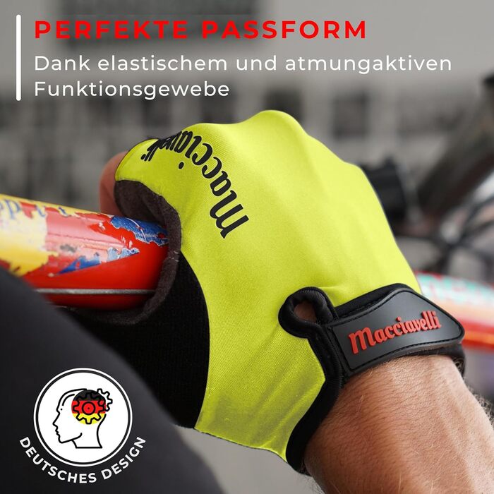 Велосипедні рукавички MACCIAVEI для чоловіків та жінок - рукавички Habfinger MTB - літні велоспортивні рукавички для гірського велосипеда, шосе та даунхілу (M, жовті)