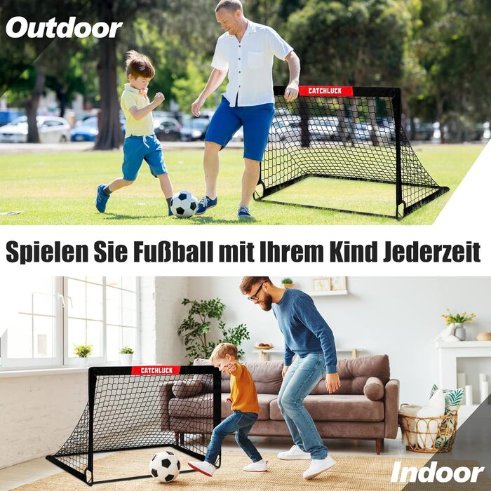 Дитячі футбольні ворота Pop Up, 2 шт. - ідеальні для гри в саду та на вулиці. Чорні, розмір 120x90x90 см, з сумкою для перенесення