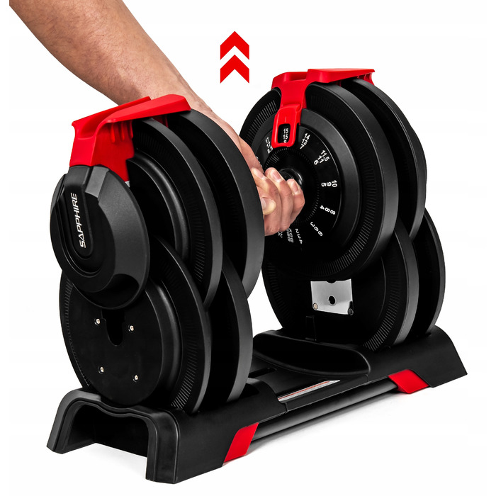 Регульовані гумовані гантелі Sapphire, 1 x 24 кг