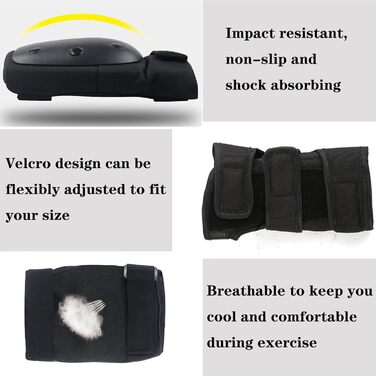 Комплект захисту SANON для дорослих (7 предметів): шолом, наколінники, налокітники, захист зап'ясть для велосипеда, ролика, скейтборду, чорний, розмір M (41-60 кг)