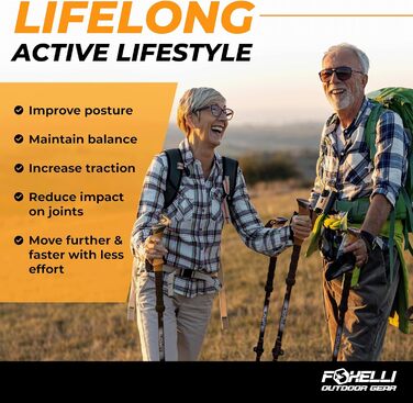 Трекінгові палиці Foxelli Carbon – легкі, складні, з поглинанням ударів, для хайкінгу, трекінгу та бігу, з ручками з натурального корку, фіксаторами Flip Lock, аксесуарами для 4 сезонів та сумкою для перенесення