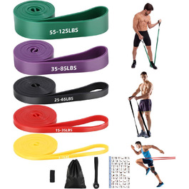 Набір еластичних стрічок FAOKZE для фітнесу, йоги, стрейчингу та силових тренувань (5 шт.)