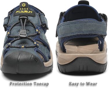 Чоловічі сандалі FLARUT для туризму та відпочинку на природі, шкіряні трекінгові сандалі, сині (47 EU)