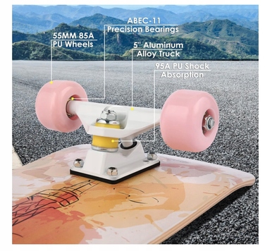 Скейтборд у зборі WeSkate Complete, 80 x 20, Double Kick