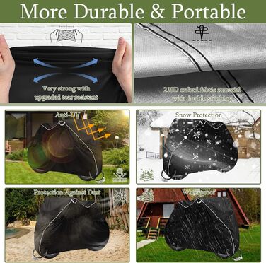 Водонепроникна захисна накидка для мотоцикла Motorrad, 210D, UV-захист, зимова, 245 x 105 x 125 см