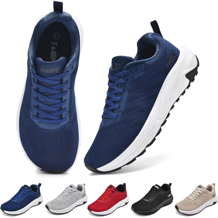 Кросівки для бігу широкі чоловічі/жіночі, зручні, дихаючі, спортивні, розмір 37-47 (41 EU, блакитні)